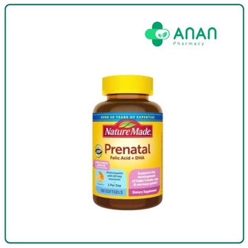 Nature Made - Vitamin bầu Mỹ Prenatal Folic acid + DHA bổ sung vitamin cho mẹ bầu 150 viên
