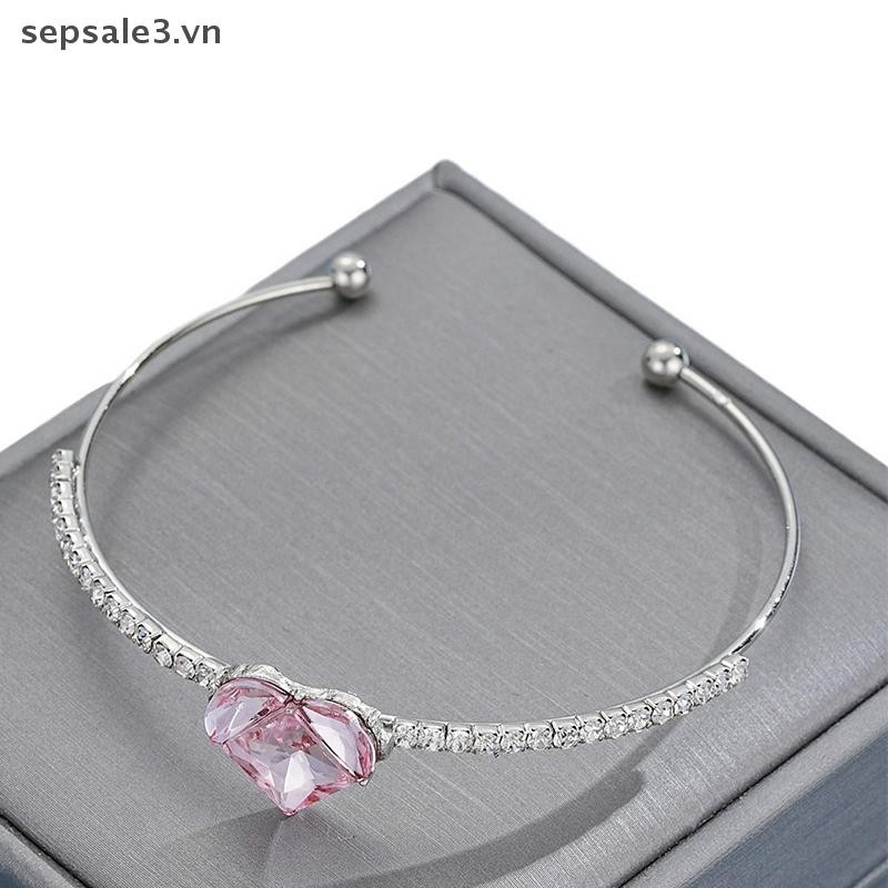 # Sepsale # Vòng tay Zircon trái tim tình yêu mới Phụ kiện hợp thời trang đa năng dành cho nữ Quà tặng trang sức dự tiệc.