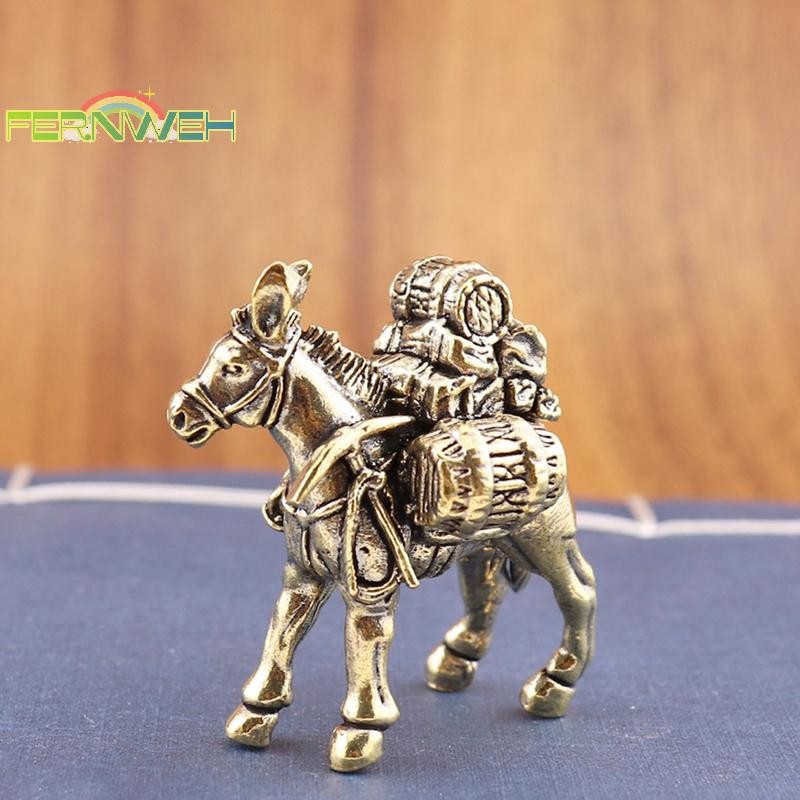 [Fernweh] Đồng thau rắn Donkey Trang trí nhỏ Động vật đồng cổ Equus Asinus Các bức tượng nhỏ Phụ kiện trang trí máy tính để bàn tại nhà [MỚI]