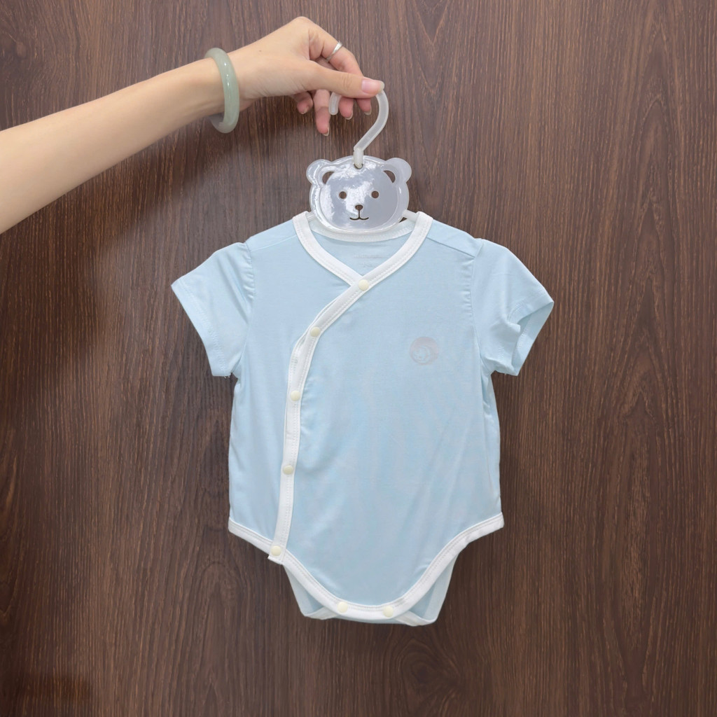Body Chip Cộc Tay Sơ Sinh Anminaza Vạt Chéo Vải Sợi Tre Cao Cấp Co Dãn Thoáng Mát Và Mềm Mịn - Hàng Chính Hãng AMI0357-1