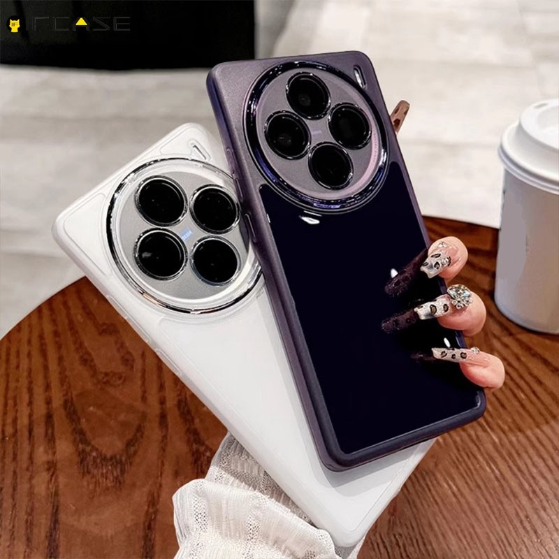 Dành Cho Vivo X200 X100 X100s X90 X80 X70 X50 Pro Plus Mini Ultra X90s X60 X27 Ốp Điện Thoại Có Ống Kính Máy Ảnh Phim Bảo Vệ Matte Business Đơn Giản Trong Suốt Vỏ Mềm Ốp Lưng