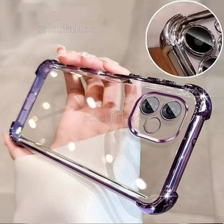 Ốp điện thoại trong suốt màu cho Oppo A5 2025 cho Oppo A5 A3 Pro A3Pro A5Pro A5X A3X OppoA5 4G 5G Vỏ điện thoại TPU trong suốt mạ điện Vỏ chống sốc Bảo vệ mặt sau mềm chống rơi