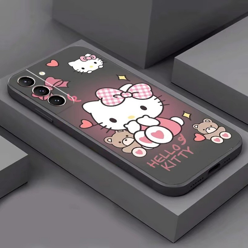 Ốp điện thoại hình búp bê hình gấu Cat cho Samsung S21 S10 S9 Plus Ultra Note 9 10 20 Vỏ silicon siêu mềm