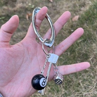[Keychain] Móc khóa Cleanfit màu đen, hình xúc xắc bạc tám, móc khóa rắn, móc khóa xe hơi, phụ kiện thời trang cho nam và nữ EERZ