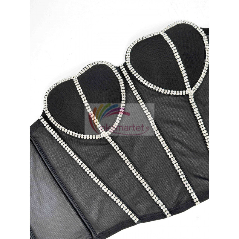 Bán Chạy Một Dây Xích Kim Cương Áo Vest Nhỏ Treo Thanh Lịch Retro Màu Trơn Mỏng Hơn Nhìn Bên Ngoài Mặc Ống Top Xương Cá Corset