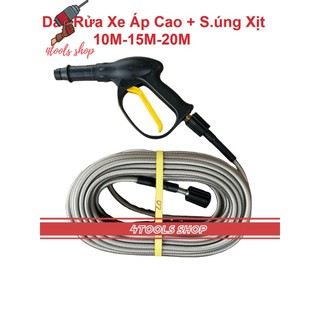 Bộ 10M-15M-20M dây rửa xe và s.úng xịt - vòi xịt rửa xe áp lực cao ren 22mm