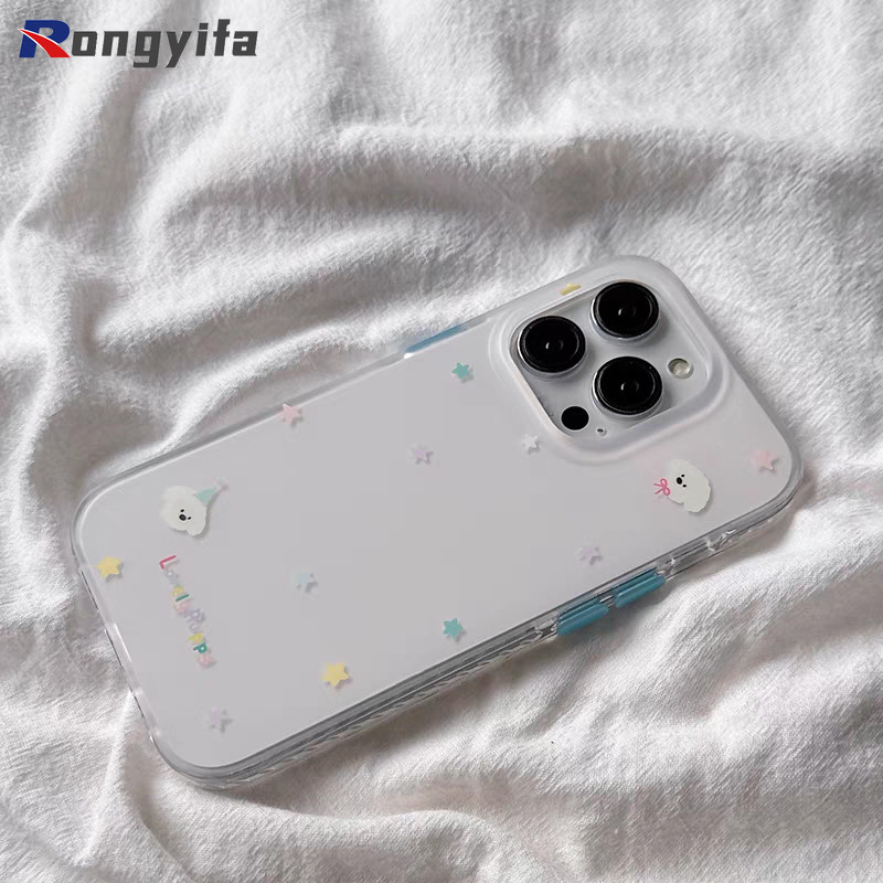 Ốp Lưng Chó Con Dễ Thương Cho OPPO Find X8 Pro X7 F27 F21 Pro Plus A3 A3i A2 A1 Pro A2x A2M A1s A1x A1i 5G F11 R17 R15 Ốp Điện Thoại Hình Chó Hoạt Hình Màu Kem Trắng Trong Suốt Mềm