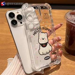 Ốp Điện Thoại Polka Dot Puppy Dễ Thương Cho Google Pixel 9 Pro XL 8 Pro 8A 7 Pro 7A 6 Pro 6A 5G 4G Vỏ Chống Rơi Bốn Mặt Vỏ Mềm Trong Suốt