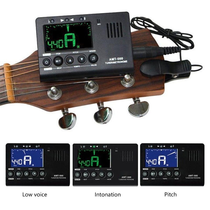 Cinna Digital Metronome Tuner Tone Generator 3 trong 1 Công cụ âm nhạc Điện tử Metronome Guitar Tuner cho Bass Violin Ukule