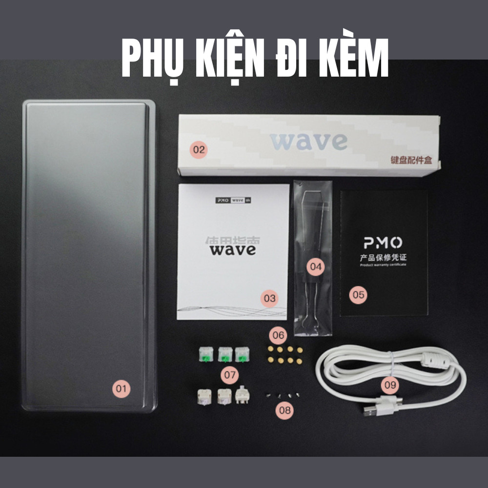 [HÀNG SẴN ] Bàn phím cơ không dây pmo wave 75 | Wave75 nhôm cnc , catch ball , led rgb , hotswap, keycap pbt double shot | BigBuy360 - bigbuy360.vn