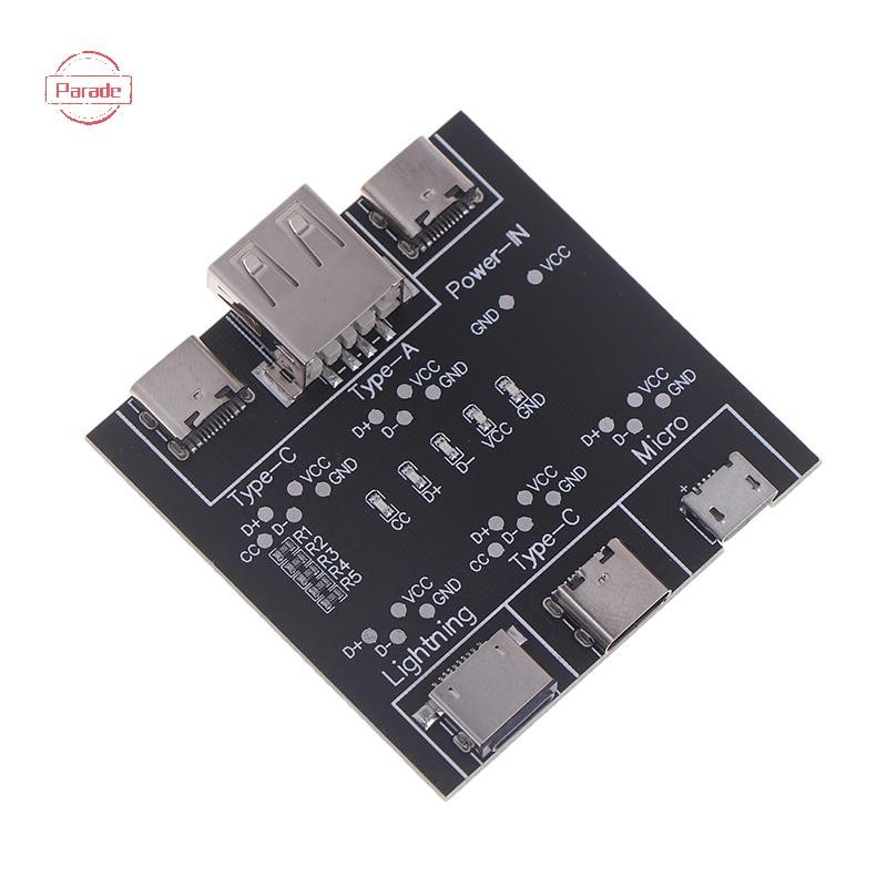 Diễu Hành 1 Cáp USB Dòng Dữ Liệu Bảng Kiểm Tra Cáp Kiểm Tra Cáp USB Bộ Kiểm Tra Bật Tắt Ngắn Mạch Cho Type-C Bảng Kiểm Tra Công Cụ VN