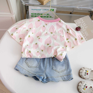 Phụ nữ mùa hè cho trẻ em,Tay áo ngắn và quần short,Quần jean mới