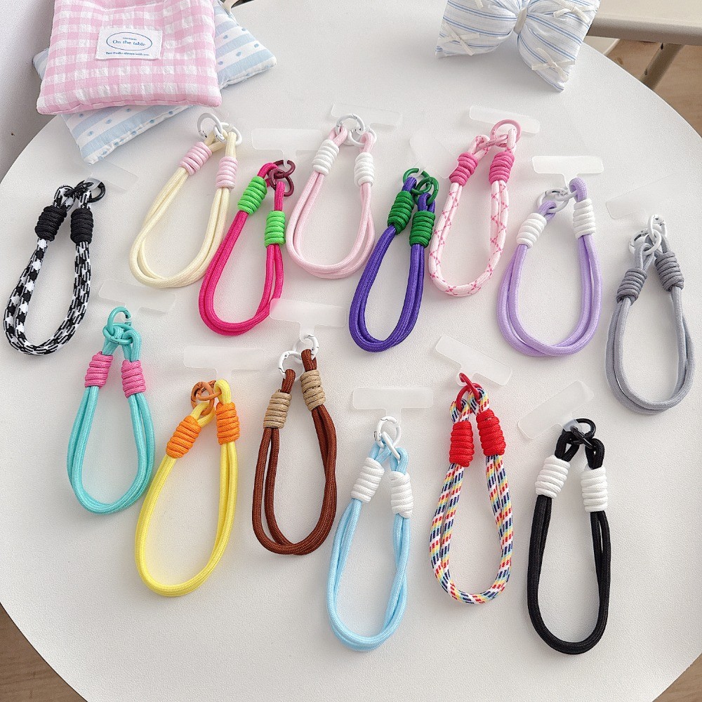Mùa Hè Nhỏ Màu Tươi Va Chạm Dệt Handmade Dây Nylon Thích Hợp Cho Vỏ Điện Thoại Di Động Cổ Tay Chống Mất Dây