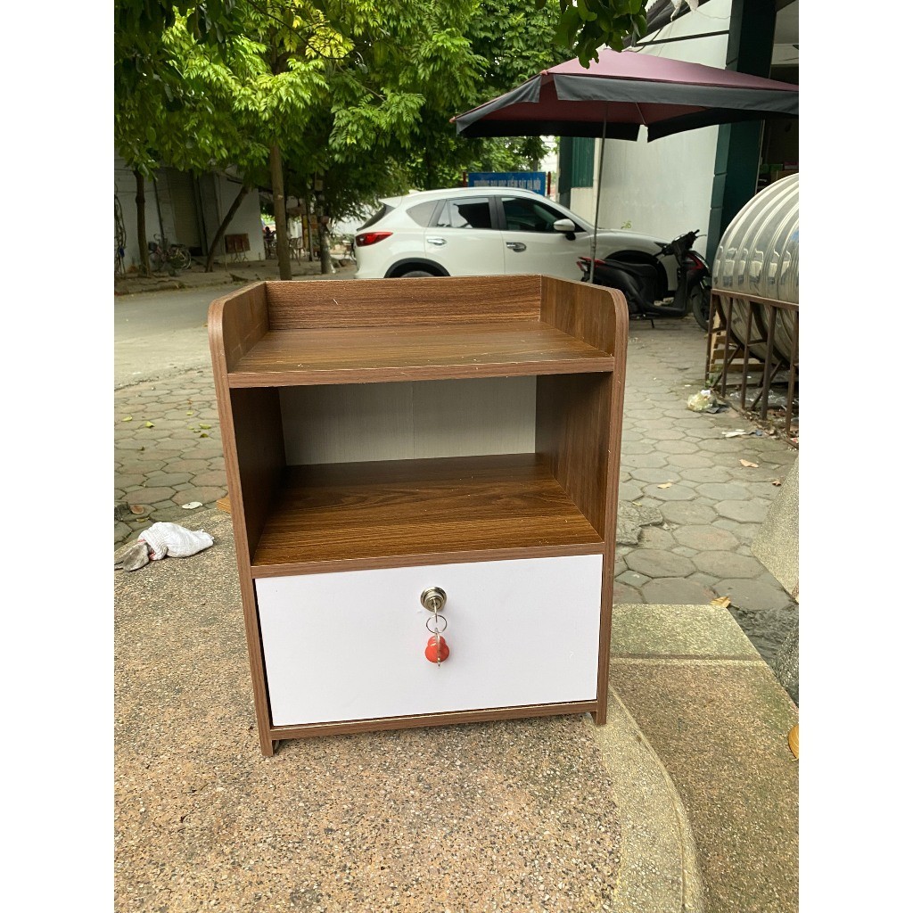 Tủ đầu giường có khóa an toàn [LOẠI TO] Tab 1, 2 ngăn gỗ mdf thiết kế sang trọng, tiện ích