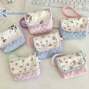 Kudosation Hoa Ví Đựng Tiền Xu Di Động Túi Ly Hợp Son Môi Tai Nghe Đồ Lặt Vặt Túi Bảo Quản Ví Túi Trang Điểm