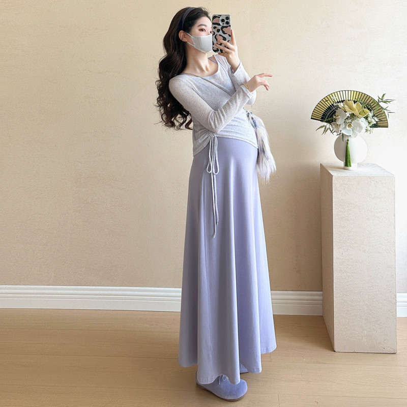 Bộ Đồ Bà Bầu Mùa Xuân Hè 2025 Sản Phẩm Mới Váy Sling Thời Trang + Áo Chống Nắng Bộ Đồ Hai Mảnh