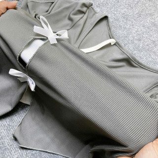 Áo Thun Kiểu Bigsize Nữ Cổ Tròn Xẻ Tà Che Bụng Phối Nơ Cách Điều Vải Gân Tăm Co Giãn A273
