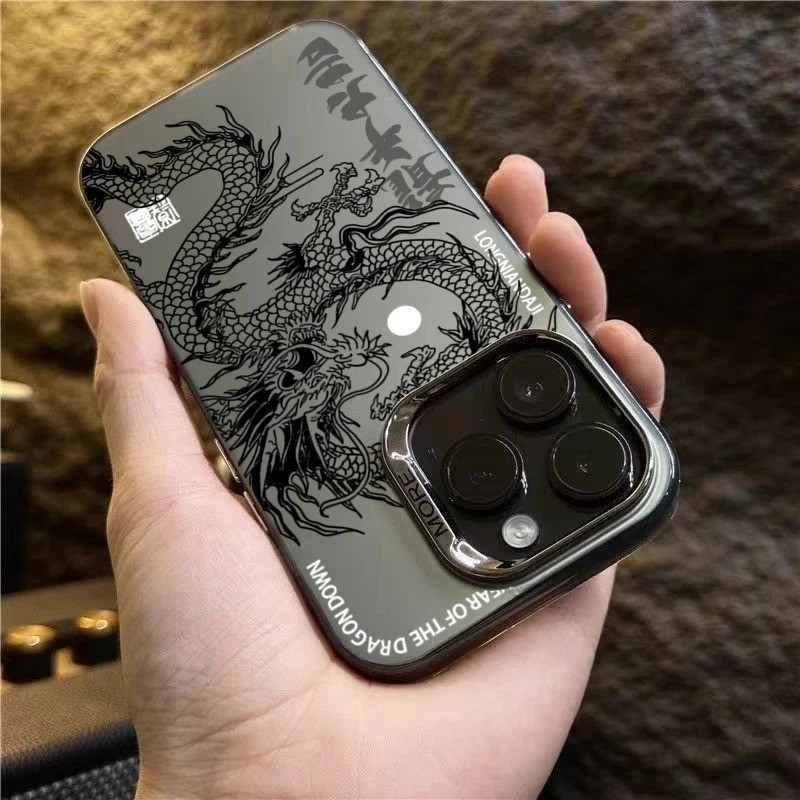 Vỏ Tương Thích Cho Infinix 40i 30i 30 Chơi NFC Hot 40 Pro Note 30 5G 40 Smart 8 7 5 6 Tecno Spark GO 2024 20C 20 10C 10 Camon 20 Luxury Dragon Totem Armor IMD Bìa Cứng