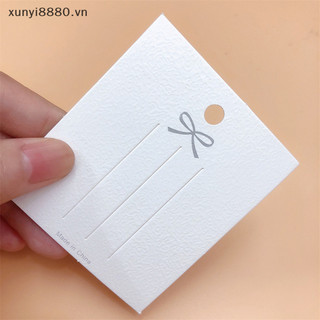 {Hbvn} 50 CÁI Thẻ kẹp tóc màu trắng Thẻ trưng bày Nơ Giấy đóng gói bìa cứng.