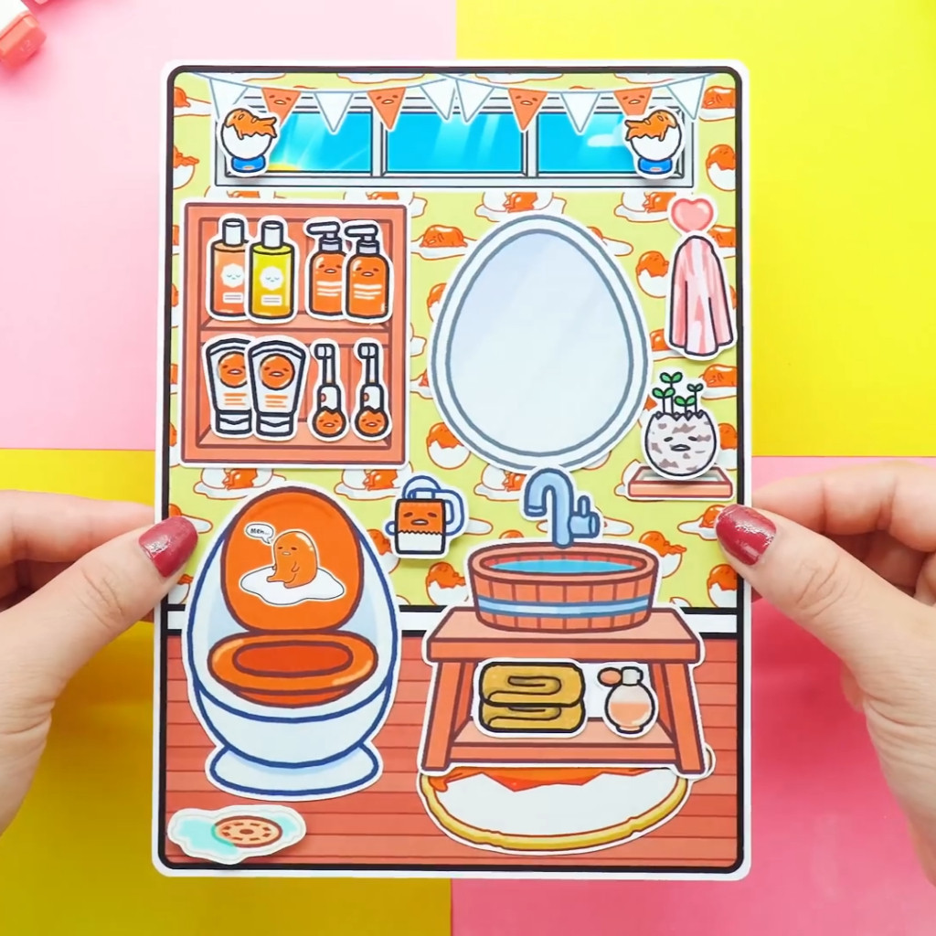 Học liệu ngôi nhà búp bê bằng giấy của công chúa tocaboca cắt dán thủ công đồ chơi của bé gái h29