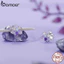 Bamoer 925 Sterling Sliver Charm Bướm Iris Mặt Dây Chuyền Phụ Kiện Series Cho Vòng Tay
