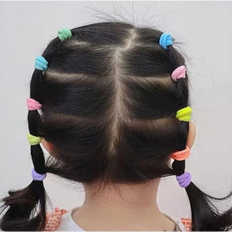 100 Dây Buộc Tóc Co Giãn Nylon Nhiều Màu Sắc Cho Bé Gái - Phụ Kiện Tóc Cho Bé Thời Trang Đuôi Ngựa