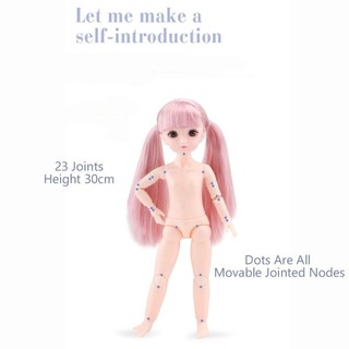 Risedut Trọn Bộ Búp Bê BJD 1 / 6, Có Quần Áo Mắt Nâu 30CM 23 Búp Bê Khớp Di Động, Ngộ nghĩnh DIY 23 Đầm Khớp Di Động DIY Đồ Chơi Búp Bê Bé Gái