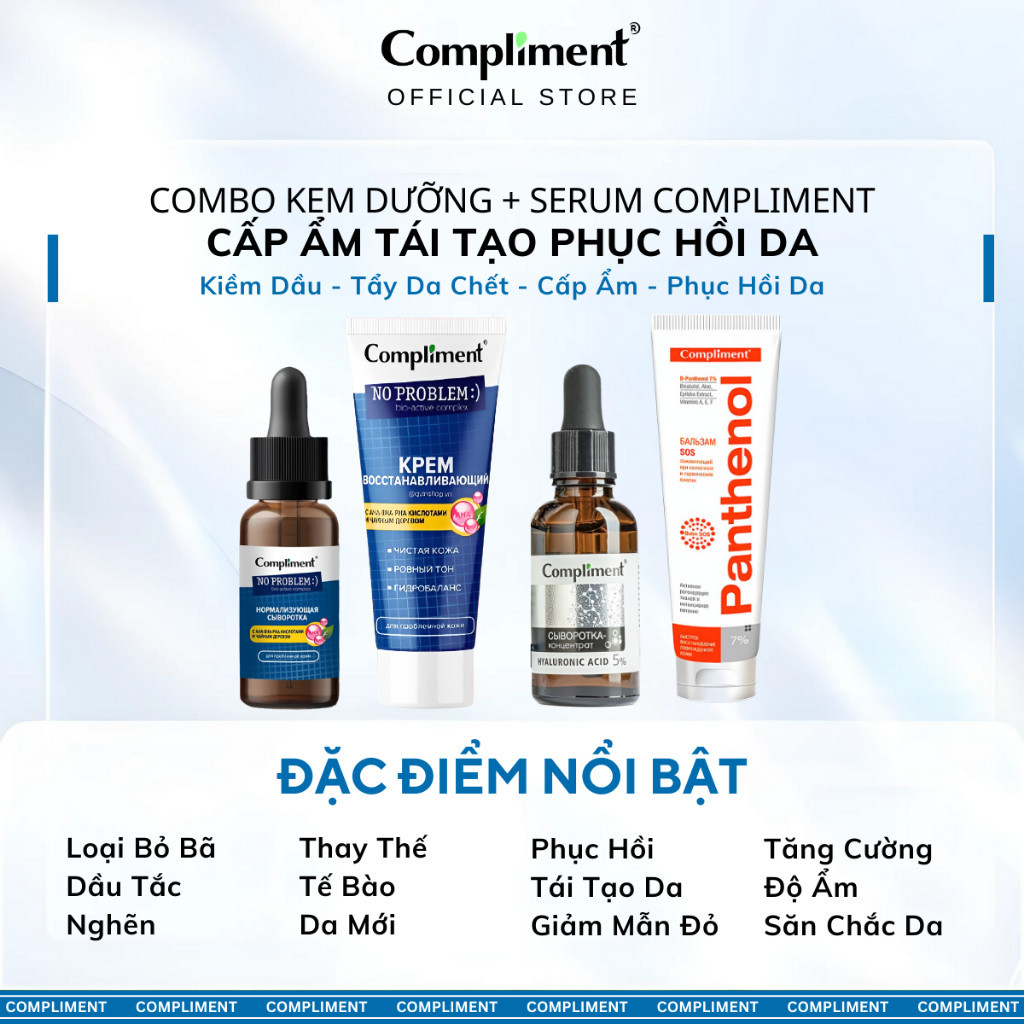 Ảnh Bộ Chăm Sóc Da Mặt Serum & Kem Dưỡng Compliment Cấp Ẩm Và Phục Hồi Da, Giảm Mụn Mờ Thâm Hiệu Quả 3