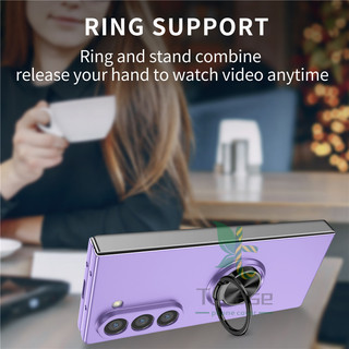 Ốp lưng có thể xoay mỏng Samsung Galaxy Z Fold 6 Z Fold 5 Z Fold 4 / 3 / 2 / 1 Giá đỡ vòng xe Vỏ siêu mỏng chống trầy xước Vỏ cứng hoa