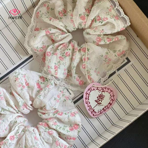 Hwetr Ngọt Ngào Dễ Thương Nhỏ In Hoa Co Giãn Tóc Dành Cho Nữ Bé Gái Thời Trang Ren Tóc Scrunchies Phụ Kiện Tóc Mũ Dễ Thương Mới