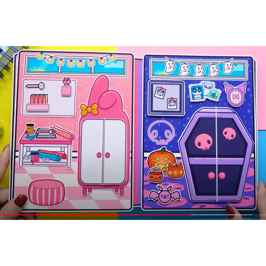 Wednesday Ngôi nhà của kuromi và My Melody dễ thương Giấy in chất lượng cao, cứng cáp phát triển tư duy logic phong cách
