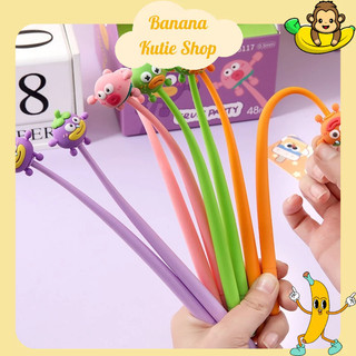 [Mực Đen] Bút Bi Silicon Thân Mềm Fruit Party Lúc Lắc, Bút Bi Mực Gel Khô Nhanh, Mực Đều, Nét Chữ Đẹp