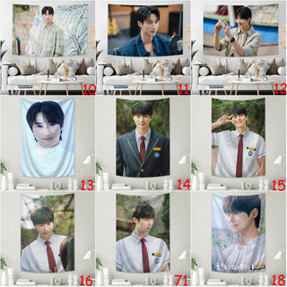 Phim Truyền Hình Hàn Quốc Đáng Yêu Runner Byeon Woo-seok Tường Polyester Tấm Thảm Có Kẹp Treo Tường Tấm Thảm Trang Trí Nhà Cửa Quà Tặng