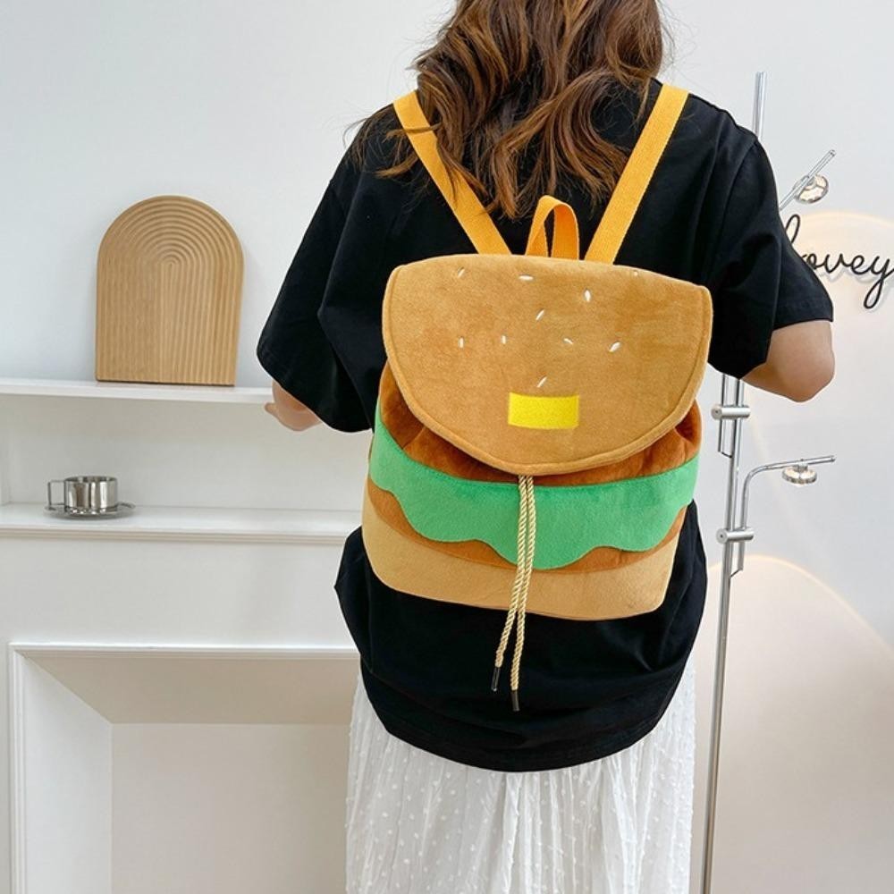 Ba lô Hamburger ESSENCEH, Túi đi học dây rút đa chức năng dung tích lớn, Ba lô Hamburger hoạt hình có thể điều chỉnh sáng tạo dành cho cha mẹ và con cái Trẻ em