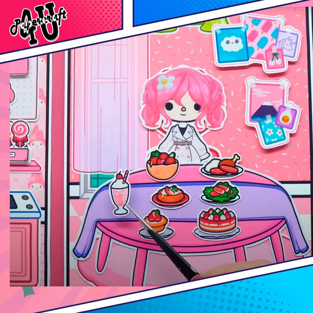 ĐỒ CHƠI NGÔI NHÀ BÚP BÊ GIẤY CẮT THỦ CÔNG DIY - TOCA LIFE WORLD -  MẪU TA039 Ngôi nhà búp bê đồ chơi giấy thủ công toca