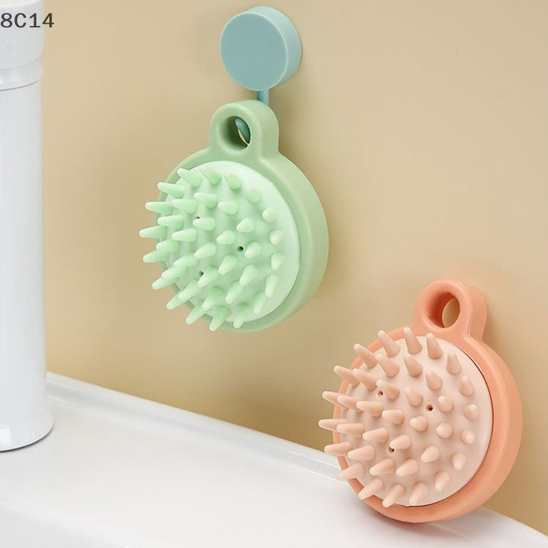 GVERLCRTN Dầu gội silicon Máy mát xa tóc da đầu Lược Massage Dầu gội Bàn chải Massage tắm Máy mát xa da đầu Bàn chải tắm tóc Dụng cụ chăm sóc lược [8C]