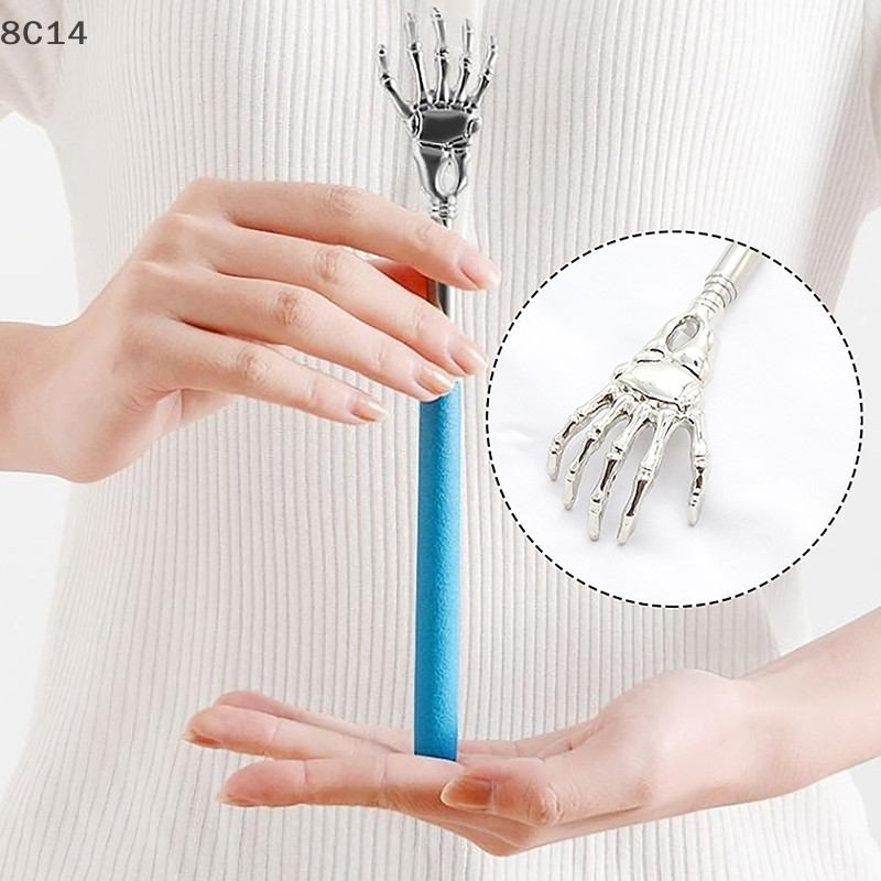 GVERLCRTN Dụng cụ cào lưng bằng thép không gỉ Máy cào ngứa lưng bằng kính thiên văn cho ông già Massage dễ dàng Thư giãn Ông già Sản phẩm sức khỏe vui vẻ [8C]