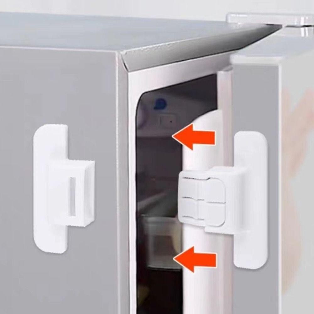 Khóa tủ lạnh WOODNEST, Khóa an toàn trẻ em ABS chống mở, Khóa đóng màu trắng