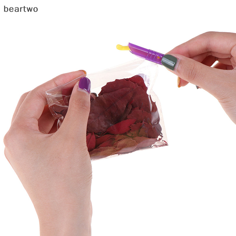 < Beartwo > 8 Chiếc Túi Nhựa Hữu Ích Kẹp Cói Thanh Bảo Quản Túi Bảo Quản Niêm Phong Kẹp Đẹp