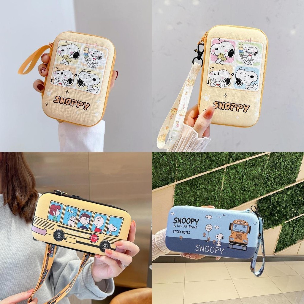 Túi đựng tiện ích sạc Snoopy|Túi ngân hàng điện|Túi du lịch tiện ích có dây thun