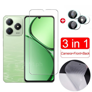 Dành Cho Kính Cường Lực Realme C63 Full Cover Bảo Vệ Màn Hình Cho Realme C63 C60 C65 C67 4G 5G C51s C55 C53 C51 C35 C33 C31 C30 C30s C25 C25s C25Y C21Y Phim Đen Và Ống Kính Máy Ảnh