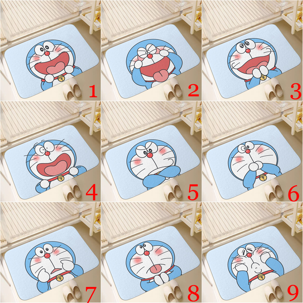 Thảm Lót Cửa Hoạt Hình Doraemon Chống Trượt 60x40cm Trang Trí Phòng Tắm