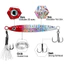 Mồi câu cá nhân tạo Jig nước mặn Dụ ghép chậm 10-60g có móc Treble và móc hỗ trợ Jig kim loại.