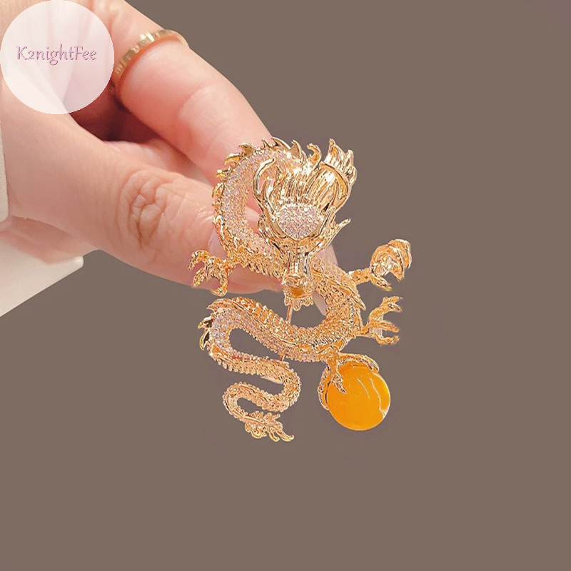 K2nightfee Thời Trang Rồng Trung Quốc Thổ Cẩm Pin Cho Nữ Quần Áo Áo Khoác Trang Sức Dự Tiệc Phụ Kiện Cung Hoàng Đạo Ký Bay Rồng Trang Sức VN