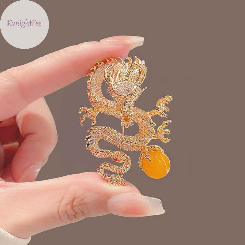 K2nightfee Thời Trang Rồng Trung Quốc Thổ Cẩm Pin Cho Nữ Quần Áo Áo Khoác Trang Sức Dự Tiệc Phụ Kiện Cung Hoàng Đạo Ký Bay Rồng Trang Sức VN