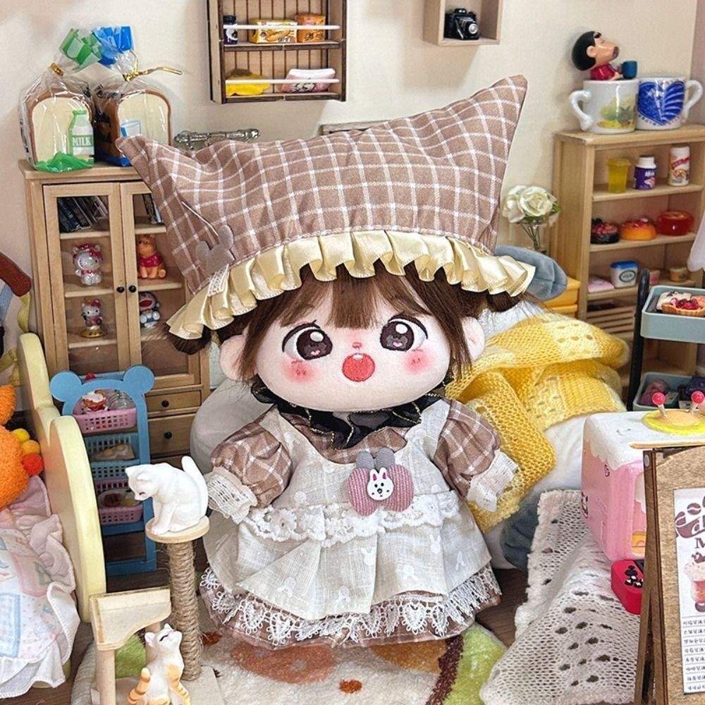 Flazea Búp Bê Dress up, 20cm Búp Bê Cotton BJD Mũ Búp Bê, Phim Hoạt Hình OB11 Quà Tặng Băng Đô Quấn Tóc Ngọt Ngào Đồ Chơi Sang Trọng