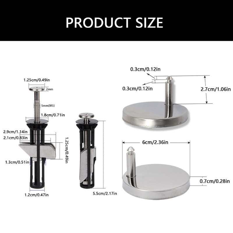 PPY Ghế Vệ Sinh Bản Lề Cố Định Phát Hành Nhanh Cố Định Đai Ốc Vít Vỏ Vệ Sinh Khóa Vít Phần Cứng Ghế Vệ Sinh Kèm