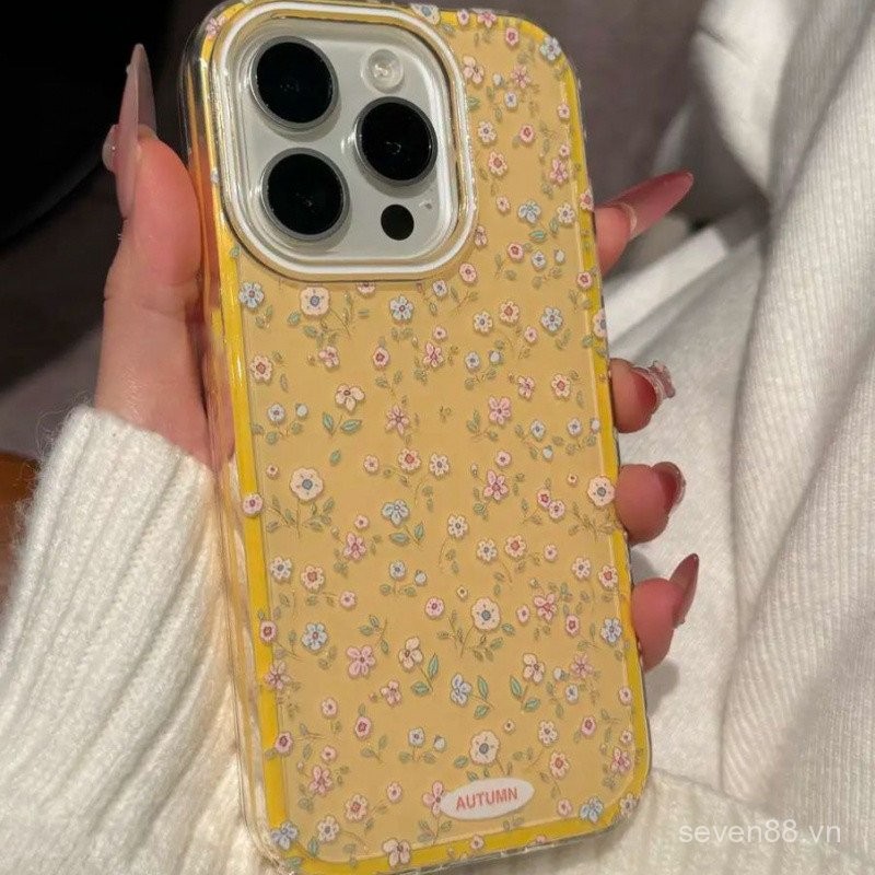 Ốp điện thoại dùng cho iPhone toàn màn hình Bạc Hà Hoa nhí 16/15promax/14 mẫu mới 13/12/11PRO thích hợp xsmax/xr sáng tạo 7/8Plus chống rơi lỗ lớn Ốp bảo vệ toàn bộ RMU7