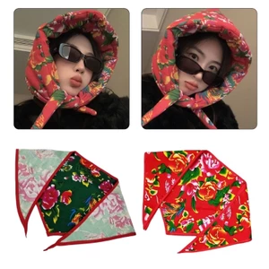 Treeling Hoa Bandana Khăn Trùm Đầu Turban Mũ Đội Đầu Cho Ngoài Trời Họa Tiết Hoa Sáng Tạo Năm Mới Khăn Tóc Quấn