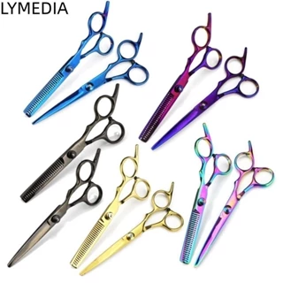Kéo cắt tóc LYMEDIA, Salon cắt tóc 6.0 Inch Kéo cắt tóc, Kéo cắt tóc màu đen mỏng bằng thép không gỉ chuyên nghiệp Cắt tóc